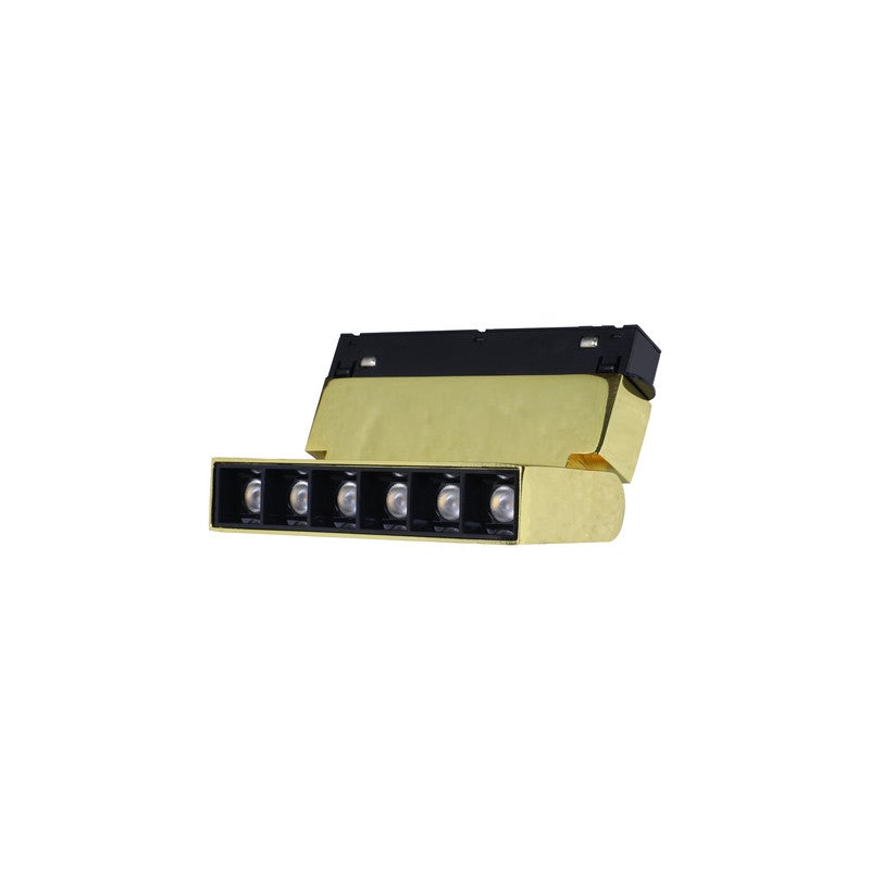 Jana Light Magnetic Track, shiny gold, rectangular track, movable, 6 lenses, 6 watts, 11 cm, 48VDC, Warm jana Light - Image 1